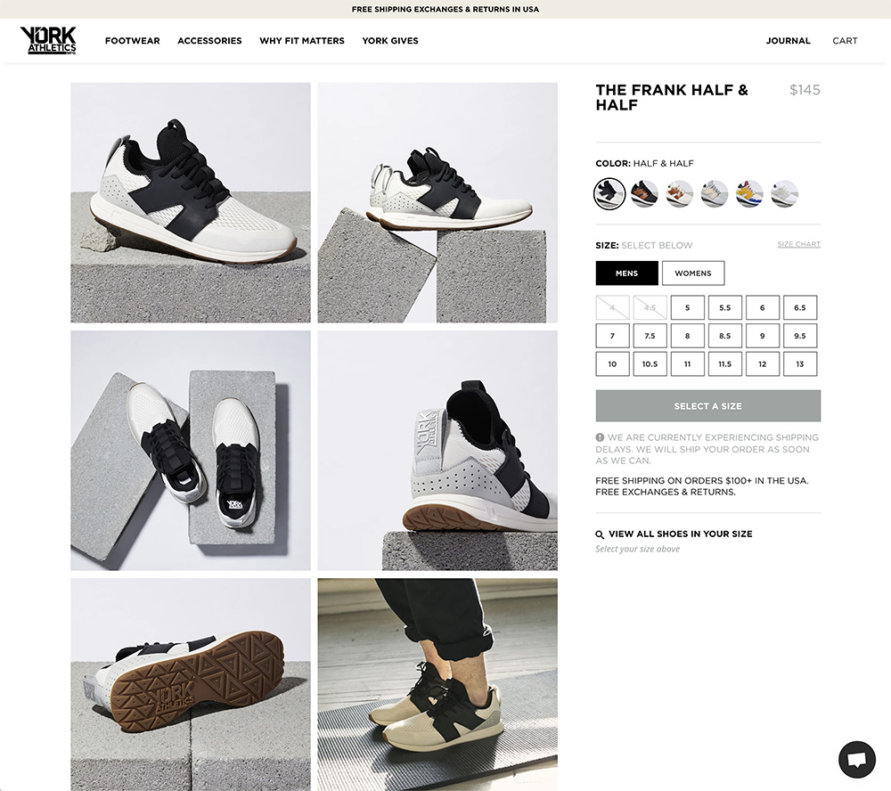 Online apparel website custom designed in Shopify for York