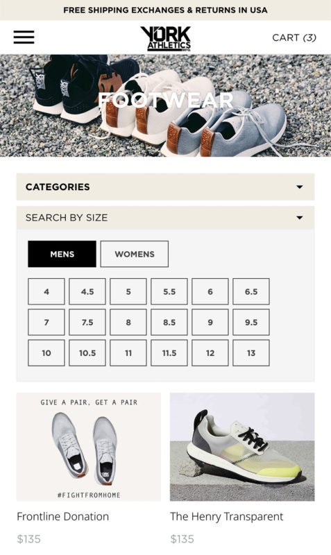 Mobile website design in Shopify