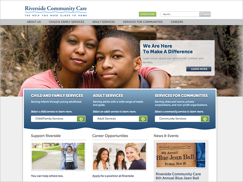 Riverside Community Care Website Design Award Winner