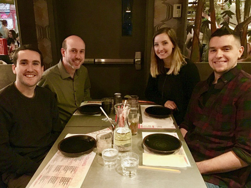 Web design and development team celebrating at Myers and Chang