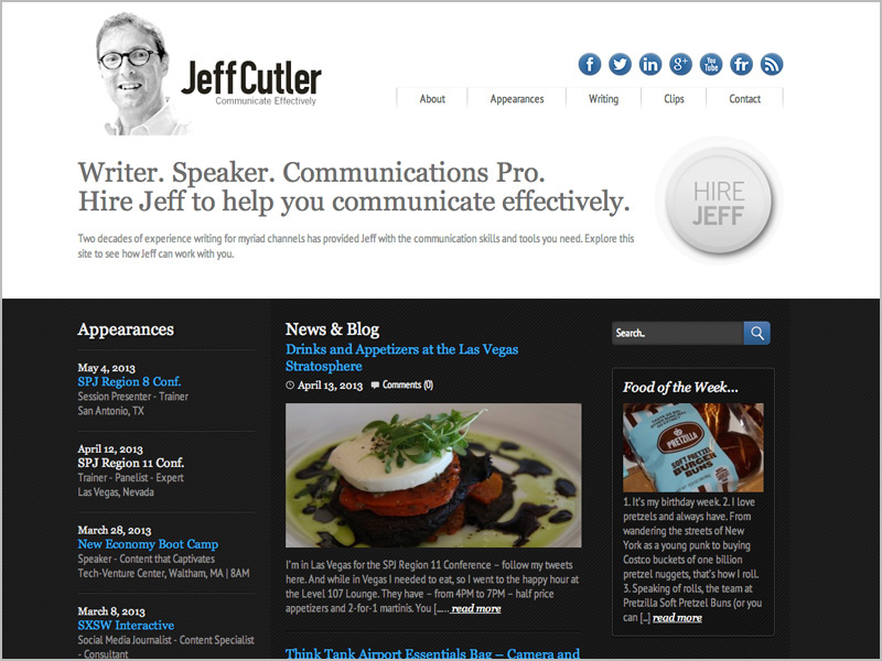 Website design award winner: Jeff Cutler